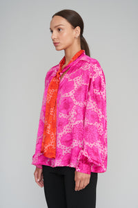 Aurora Flora Tie Front Blouse