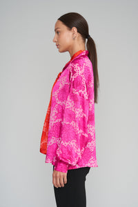Aurora Flora Tie Front Blouse