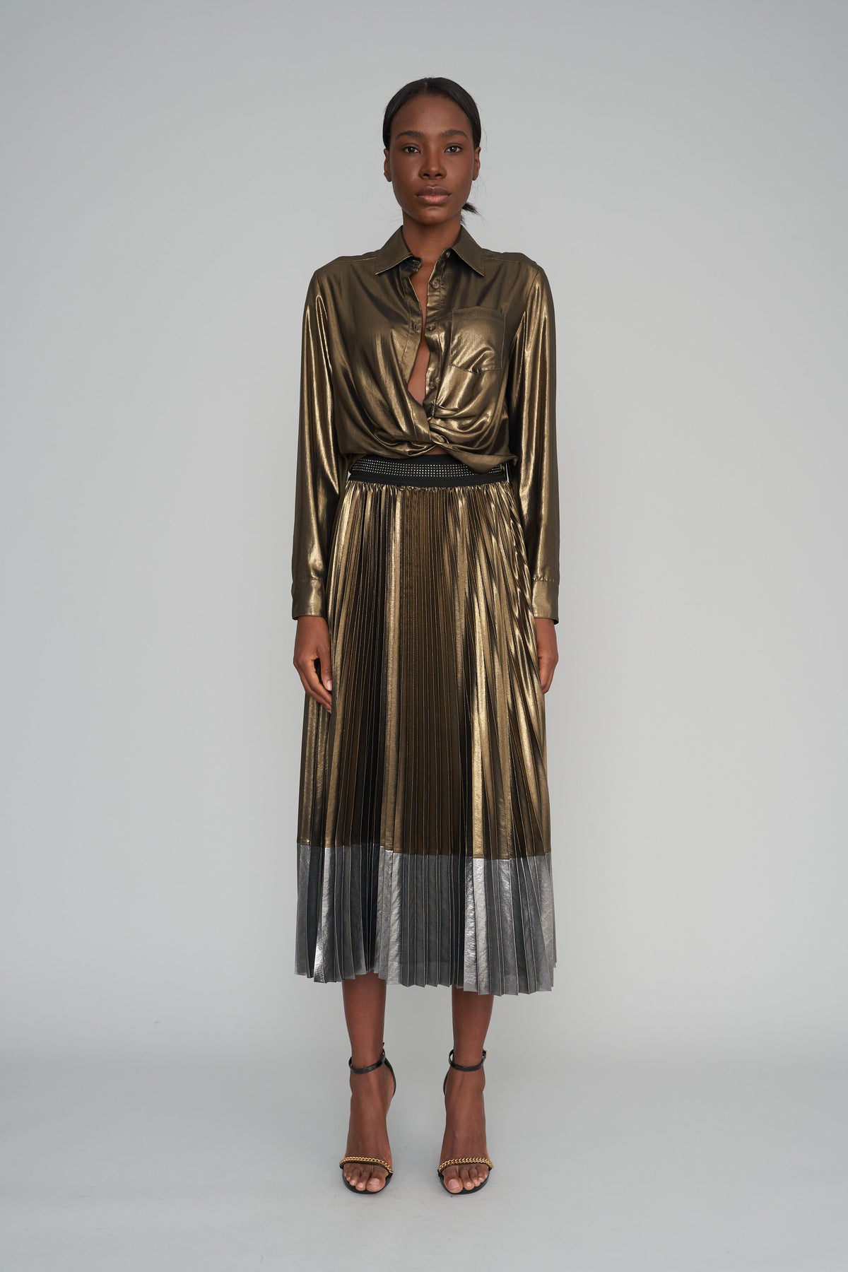 The Ritz Two Toned Pleated Skirt