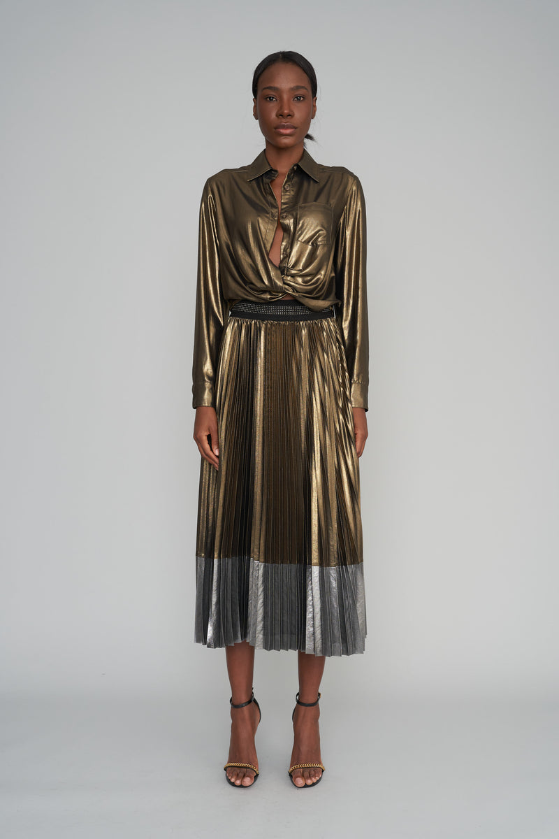 The Ritz Two Toned Pleated Skirt