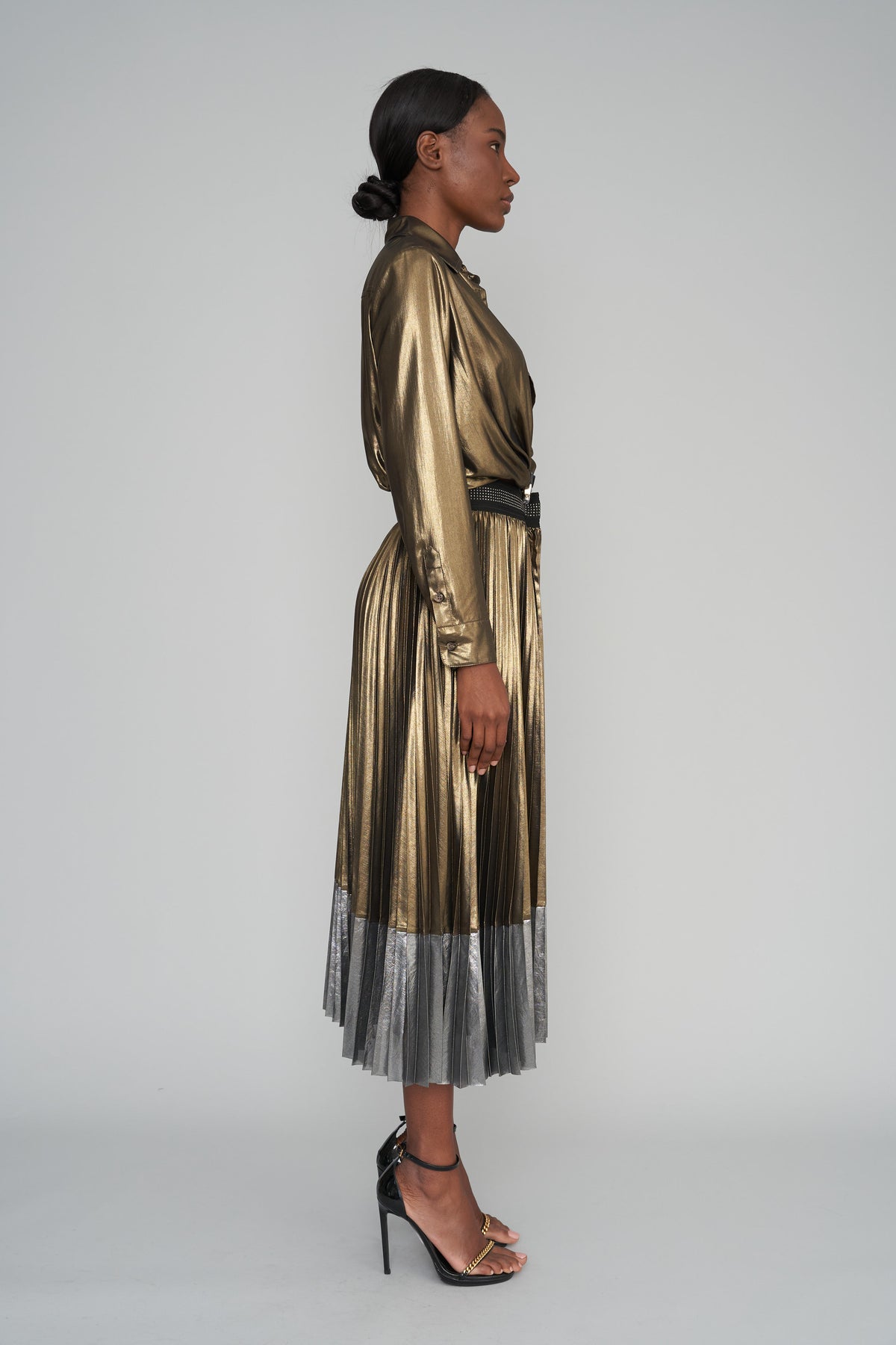 Metallic Sunset Tower Tuck Shirt