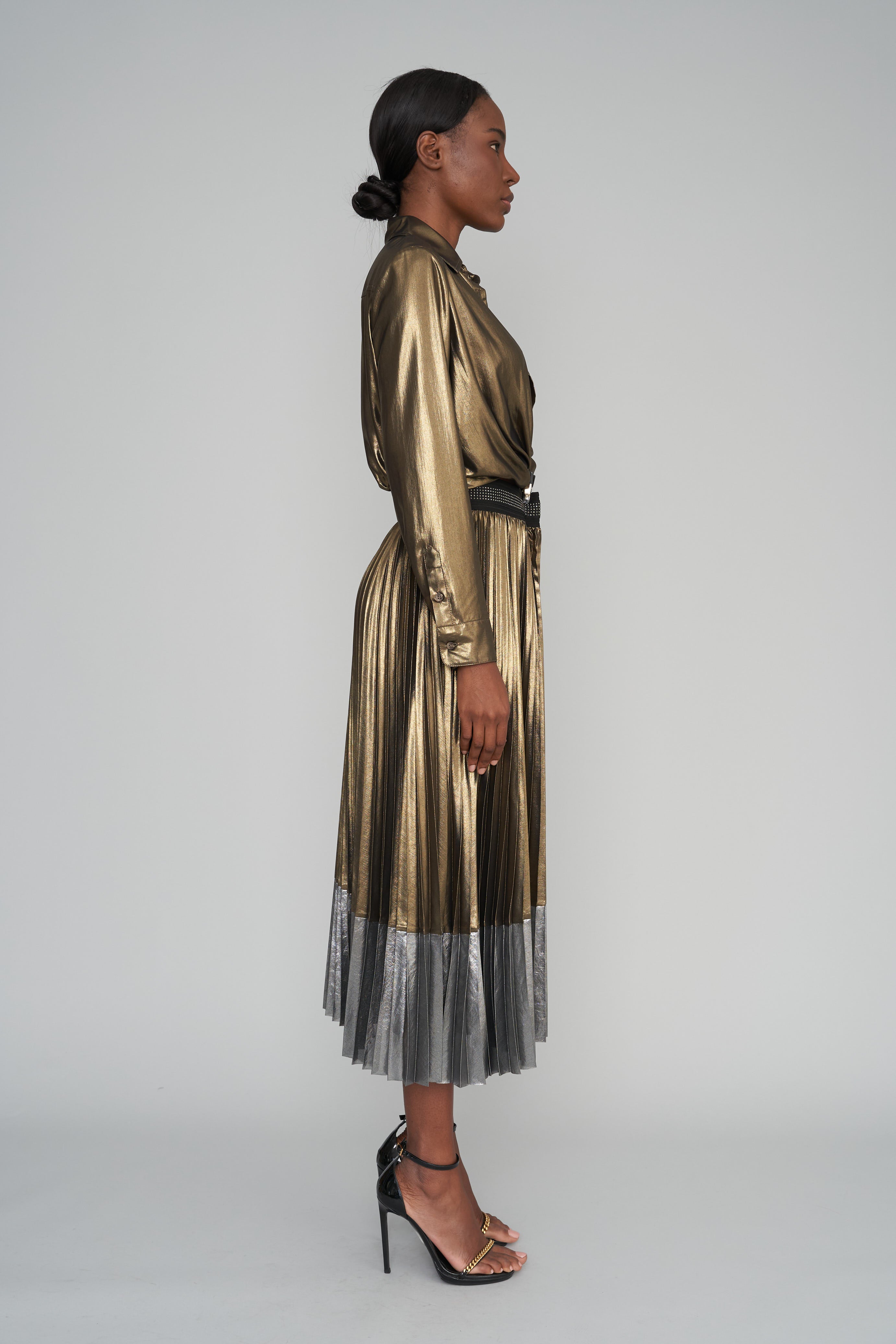 Metallic Sunset Tower Tuck Shirt