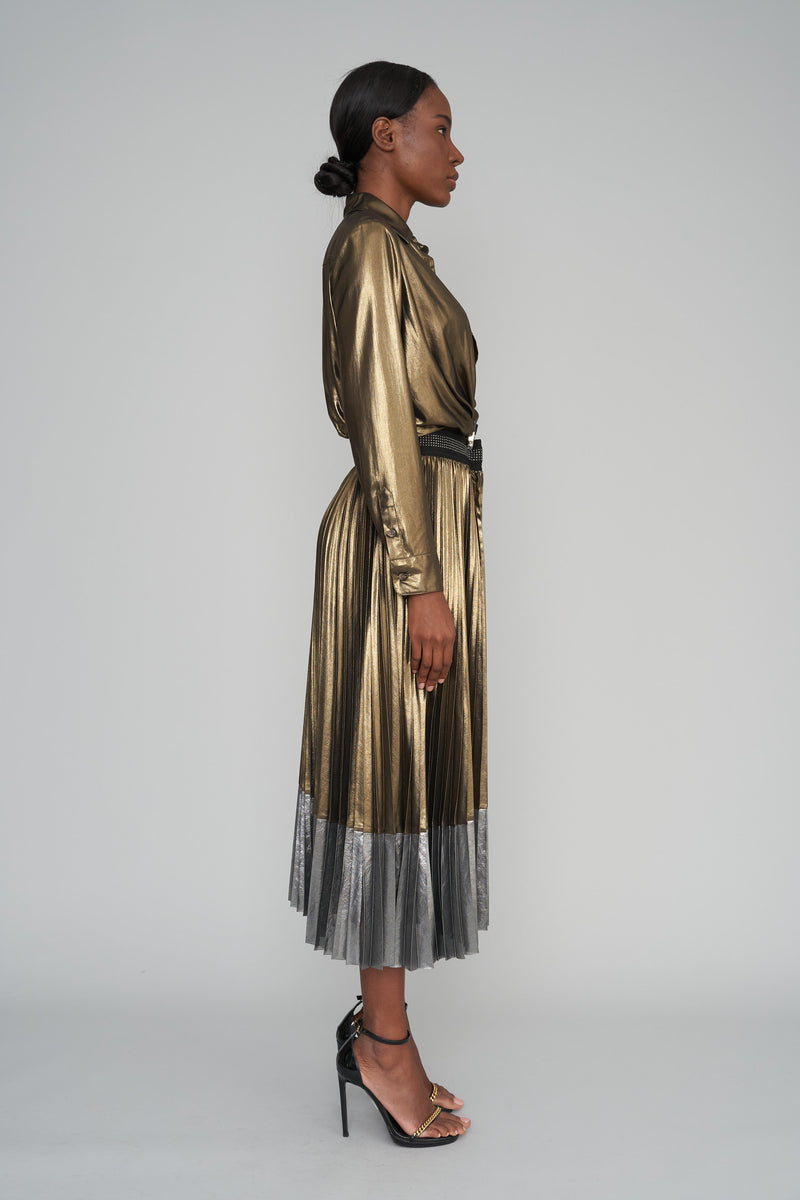 Metallic Sunset Tower Tuck Shirt