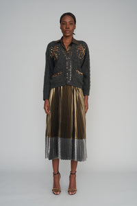 The Ritz Two Toned Pleated Skirt